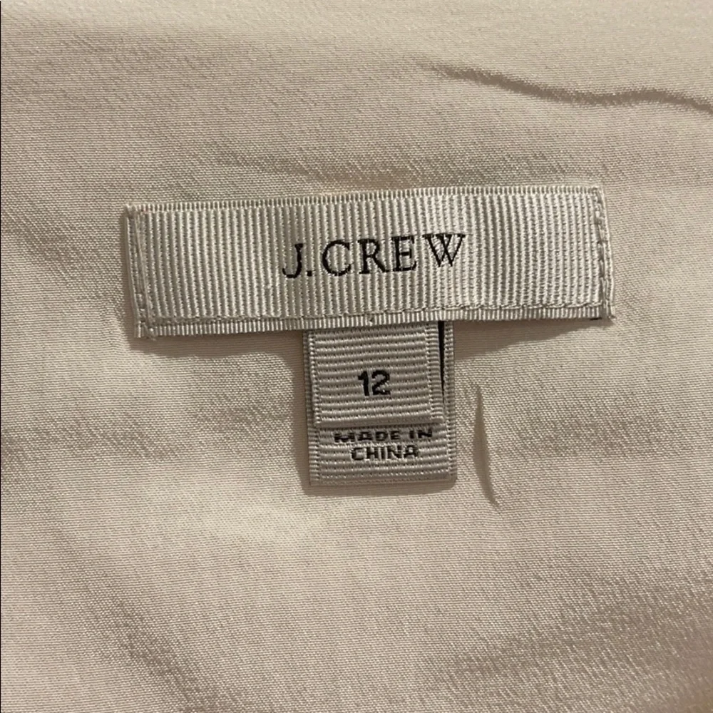 J. Crew White Silk Blouse with Black Trim - Picture 2 of 3